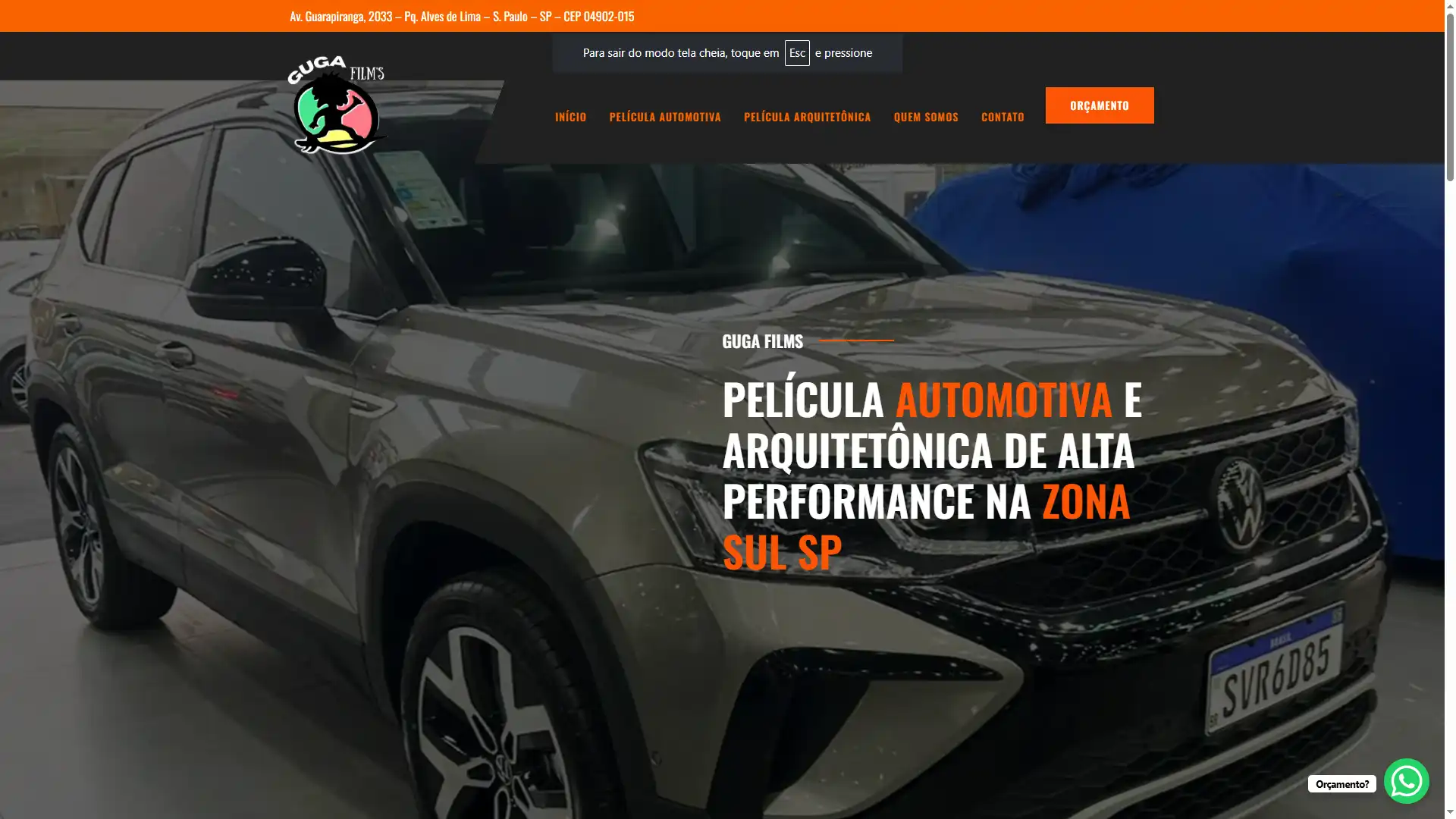 Guga Films - Lider no Google para película Automotiva na região